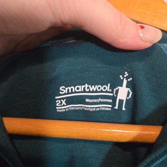 Smartwool Thermal 100% Merino Wool Baselayer Quarter Zip Womans 2X Teal Gorp - Picture 6 of 10